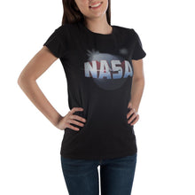 Load image into Gallery viewer, NASA Girls&#39; black graphic tee