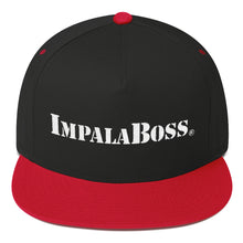 Load image into Gallery viewer, Flat Bill snapback adjustable hat  –White embroidered Impala Boss logo