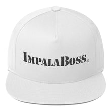 Load image into Gallery viewer, Flat Bill snapback adjustable hat   –Black embroidered Impala Boss logo