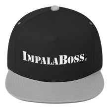 Load image into Gallery viewer, Flat Bill snapback adjustable hat  –White embroidered Impala Boss logo